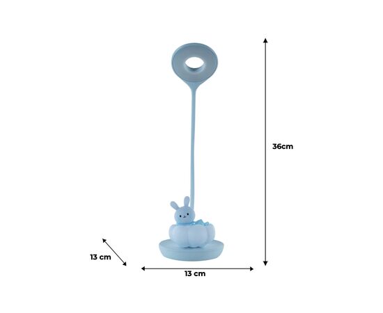 Настільна лампа Kite Cloudy Bunny LED з акумулятором, блакитна (K24-493-1-3), зображення 7 Настільна лампа Kite Cloudy Bunny LED з акумулятором, блакитна (K24-493-1-3), зображення 7