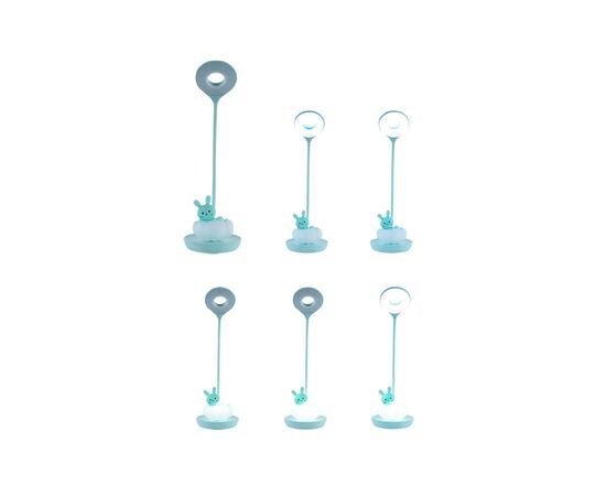 Настільна лампа Kite Cloudy Bunny LED з акумулятором, зелена (K24-493-1-4), зображення 5 Настільна лампа Kite Cloudy Bunny LED з акумулятором, зелена (K24-493-1-4), зображення 5