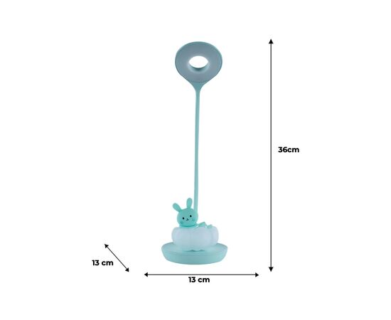 Настільна лампа Kite Cloudy Bunny LED з акумулятором, зелена (K24-493-1-4), зображення 7 Настільна лампа Kite Cloudy Bunny LED з акумулятором, зелена (K24-493-1-4), зображення 7