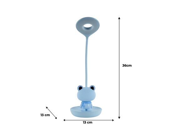 Настольная лампа Kite Froggy LED с аккумулятором, голубая (K24-492-3-3), изображение 7 Настольная лампа Kite Froggy LED с аккумулятором, голубая (K24-492-3-3), изображение 7