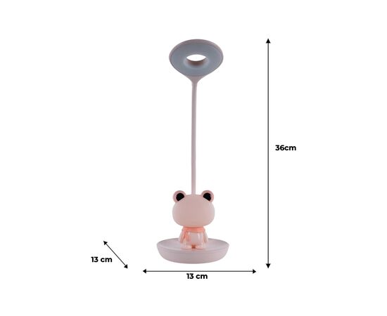 Настольная лампа Kite Froggy LED с аккумулятором, розовая (K24-492-3-2), изображение 7 Настольная лампа Kite Froggy LED с аккумулятором, розовая (K24-492-3-2), изображение 7