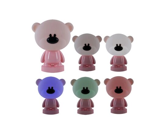 Ночник Kite Светильник LED с аккумулятором Bear, розовый (K24-490-2-2), изображение 4 Ночник Kite Светильник LED с аккумулятором Bear, розовый (K24-490-2-2), изображение 4