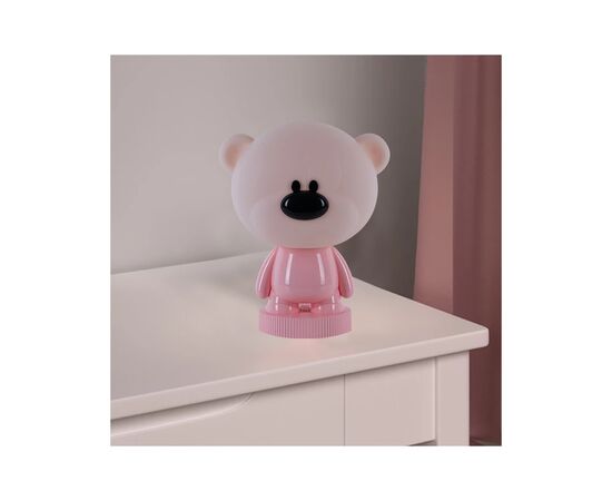 Ночник Kite Светильник LED с аккумулятором Bear, розовый (K24-490-2-2), изображение 5 Ночник Kite Светильник LED с аккумулятором Bear, розовый (K24-490-2-2), изображение 5