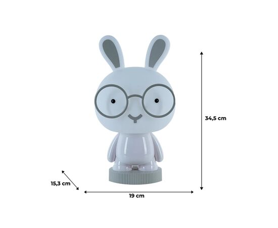 Ночник Kite Светильник LED с аккумулятором Bunny, белый (K24-490-1-1), изображение 6 Ночник Kite Светильник LED с аккумулятором Bunny, белый (K24-490-1-1), изображение 6