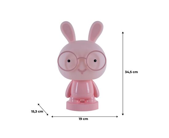 Ночник Kite Светильник LED с аккумулятором Bunny, розовый (K24-490-1-2), изображение 6 Ночник Kite Светильник LED с аккумулятором Bunny, розовый (K24-490-1-2), изображение 6