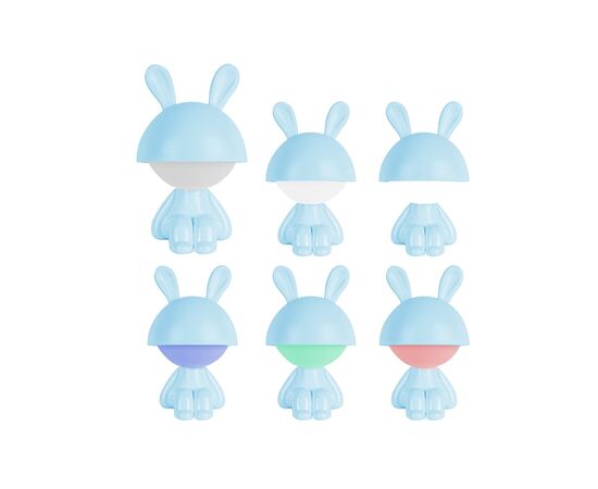 Ночник Kite Светильник LED с аккумулятором Cute Bunny, голубой (K25-316-1-3), изображение 4 Ночник Kite Светильник LED с аккумулятором Cute Bunny, голубой (K25-316-1-3), изображение 4