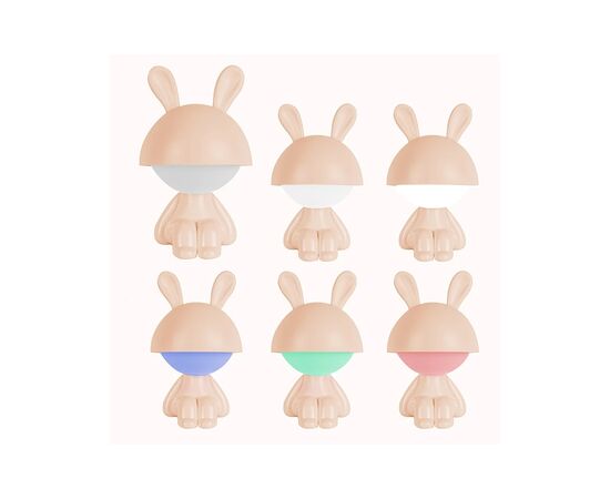 Ночник Kite Светильник LED с аккумулятором Cute Bunny, персиковый (K25-316-1-4), изображение 4 Ночник Kite Светильник LED с аккумулятором Cute Bunny, персиковый (K25-316-1-4), изображение 4