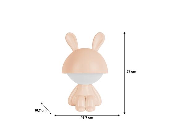 Ночник Kite Светильник LED с аккумулятором Cute Bunny, персиковый (K25-316-1-4), изображение 6 Ночник Kite Светильник LED с аккумулятором Cute Bunny, персиковый (K25-316-1-4), изображение 6