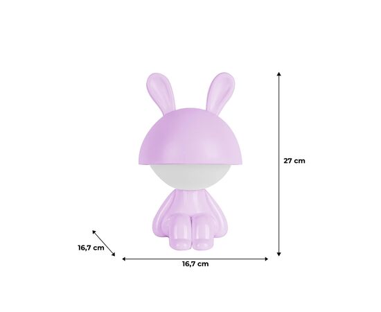 Ночник Kite Светильник LED с аккумулятором Cute Bunny, фиолетовый (K25-316-1-5), изображение 6