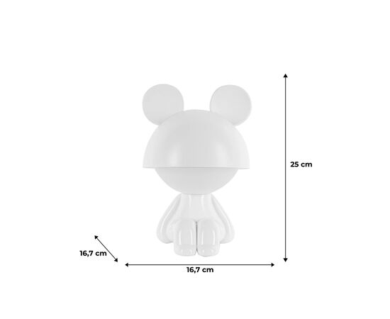 Ночник Kite Светильник LED с аккумулятором Cute Mouse, белый (K25-316-2-1), изображение 6 Ночник Kite Светильник LED с аккумулятором Cute Mouse, белый (K25-316-2-1), изображение 6