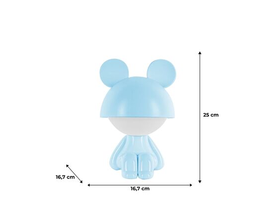Ночник Kite Светильник LED с аккумулятором Cute Mouse, голубой (K25-316-2-3), изображение 6 Ночник Kite Светильник LED с аккумулятором Cute Mouse, голубой (K25-316-2-3), изображение 6