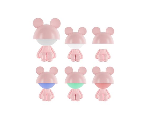 Ночник Kite Светильник LED с аккумулятором Cute Mouse, розовый (K25-316-2-2), изображение 4 Ночник Kite Светильник LED с аккумулятором Cute Mouse, розовый (K25-316-2-2), изображение 4