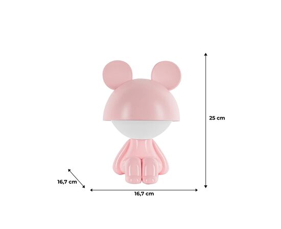 Ночник Kite Светильник LED с аккумулятором Cute Mouse, розовый (K25-316-2-2), изображение 6 Ночник Kite Светильник LED с аккумулятором Cute Mouse, розовый (K25-316-2-2), изображение 6