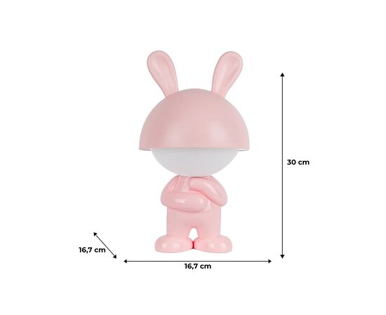 Ночник Kite Светильник LED с аккумулятором Dreamy Bunny, розовый (K25-315-1-2), изображение 6 Ночник Kite Светильник LED с аккумулятором Dreamy Bunny, розовый (K25-315-1-2), изображение 6