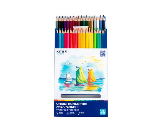 Карандаши цветные Kite Classic акварельні, 36 кольорів (K-1052), изображение 4 Карандаши цветные Kite Classic акварельні, 36 кольорів (K-1052), изображение 4