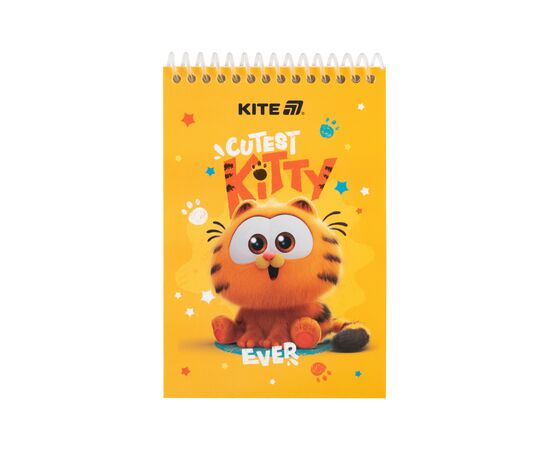 Блокнот Kite на спіралі Garfield А6, 48 аркушів, нелінований (GF25-196)