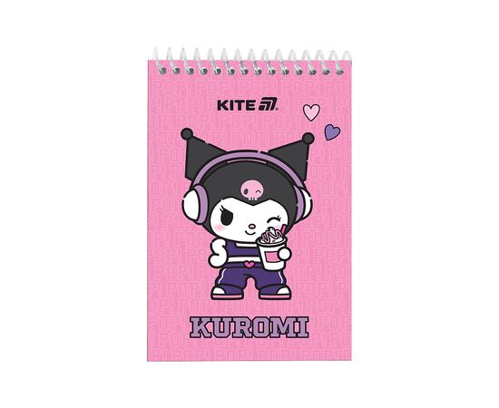 Блокнот Kite на спіралі Kuromi А6, 48 аркушів, нелінований (HK25-196-2)