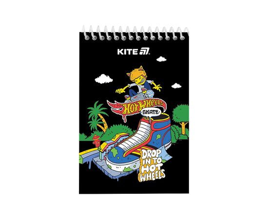 Блокнот Kite на спіралі Hot Wheels А6, 48 аркушів, нелінований (HW25-196-2)