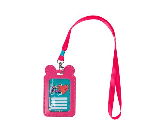 Бейдж Kite вертикальный на шнурке, фуксия (K24-296-4), изображение 3