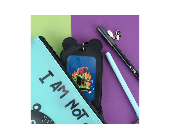 Бейдж Kite вертикальний на шнурку, чорний (K24-296-3), зображення 6 Бейдж Kite вертикальний на шнурку, чорний (K24-296-3), зображення 6