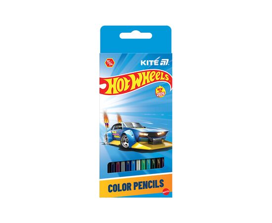 Олівці кольорові Kite Hot Wheels двосторонні, 12 шт. 24 кольори (HW25-054)