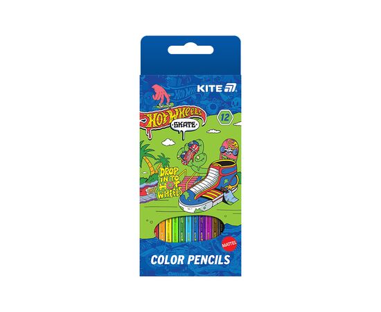 Олівці кольорові Kite Hot Wheels HW-2, 12 кольорів (HW25-051-2)