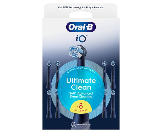 Насадка для зубной щетки Oral-B iO Ultimate Clean (Black) 8 ct XXL Pack (8700216778442), изображение 11 Насадка для зубной щетки Oral-B iO Ultimate Clean (Black) 8 ct XXL Pack (8700216778442), изображение 11