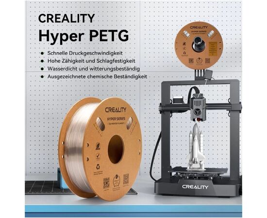 Пластик для 3D-принтера Creality Hyper PETG 1.75мм, black 2кг +white 2кг (3301030078), изображение 2 Пластик для 3D-принтера Creality Hyper PETG 1.75мм, black 2кг +white 2кг (3301030078), изображение 2