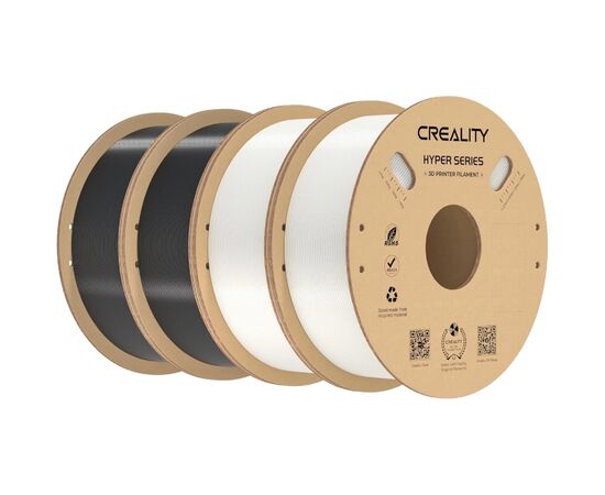 Пластик для 3D-принтера Creality Hyper PETG 1.75мм, black 2кг +white 2кг (3301030078)