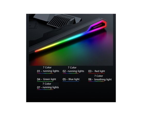 Подставка для ноутбука IceCoorel 10-15.6", 2*60mm 2800 RPM, USB2.0+LCD+speed control., 400x350x45mm (A3), изображение 4 Подставка для ноутбука IceCoorel 10-15.6", 2*60mm 2800 RPM, USB2.0+LCD+speed control., 400x350x45mm (A3), изображение 4