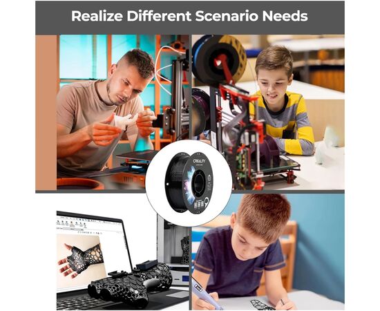Пластик для 3D-принтера Creality PETG 1.75мм, black 2кг +white 2кг (3301030079), изображение 3 Пластик для 3D-принтера Creality PETG 1.75мм, black 2кг +white 2кг (3301030079), изображение 3
