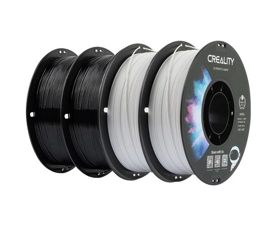 Пластик для 3D-принтера Creality PETG 1.75мм, black 2кг +white 2кг (3301030079)