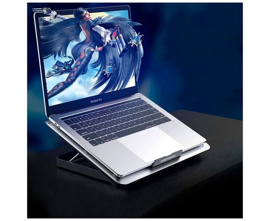Подставка для ноутбука IceCoorel 10-15.6", 1*180mm 580 RPM, 2*USB, 350x225x26mm, Silver (A18), изображение 3 Подставка для ноутбука IceCoorel 10-15.6", 1*180mm 580 RPM, 2*USB, 350x225x26mm, Silver (A18), изображение 3