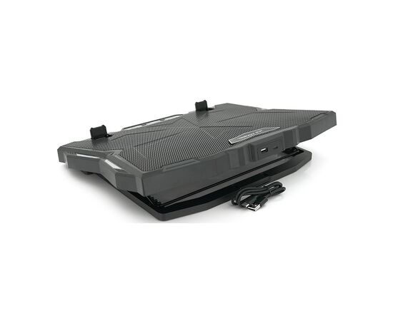 Подставка для ноутбука IceCoorel 10-17", 15*60mm 2500 RPM, TYPE-C+USB, 400x305x39mm, Black (K12), изображение 3 Подставка для ноутбука IceCoorel 10-17", 15*60mm 2500 RPM, TYPE-C+USB, 400x305x39mm, Black (K12), изображение 3