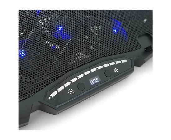 Подставка для ноутбука IceCoorel 10-17", 15*60mm 2500 RPM, TYPE-C+USB, 400x305x39mm, Black (K12), изображение 4 Подставка для ноутбука IceCoorel 10-17", 15*60mm 2500 RPM, TYPE-C+USB, 400x305x39mm, Black (K12), изображение 4