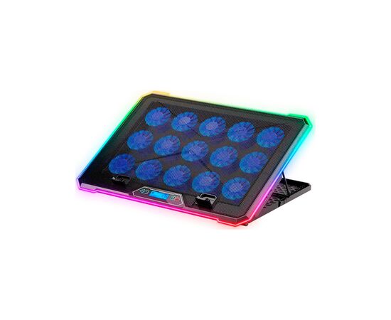 Подставка для ноутбука IceCoorel 10-19", 15*60mm 2550 RPM, 2*USB, + LCD, 415x296x28mm, RGB (K15D)