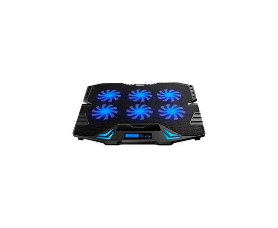 Подставка для ноутбука IceCoorel 10-17", 6*70mm 1800 RPM, 2*USB, + LCD, 365*297*30mm, Black (K8), изображение 2 Подставка для ноутбука IceCoorel 10-17", 6*70mm 1800 RPM, 2*USB, + LCD, 365*297*30mm, Black (K8), изображение 2