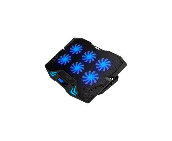 Подставка для ноутбука IceCoorel 10-17", 6*70mm 1800 RPM, 2*USB, + LCD, 365*297*30mm, Black (K8), изображение 3 Подставка для ноутбука IceCoorel 10-17", 6*70mm 1800 RPM, 2*USB, + LCD, 365*297*30mm, Black (K8), изображение 3