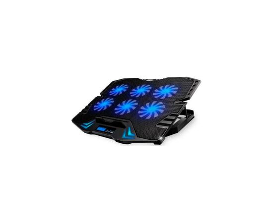 Підставка до ноутбука IceCoorel 10-17", 6*70mm 1800 RPM, 2*USB, + LCD, 365*297*30mm, Black (K8)