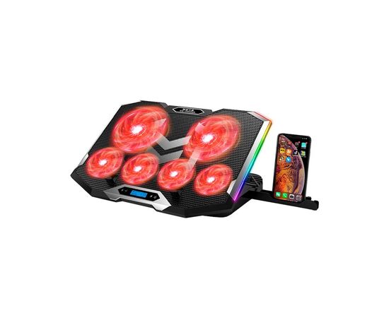 Подставка для ноутбука IceCoorel 10-17", 4*100mm 1400 RPM + 4*70mm 2500 RPM, 2*USB, 410x296x40mm, Red (K9)