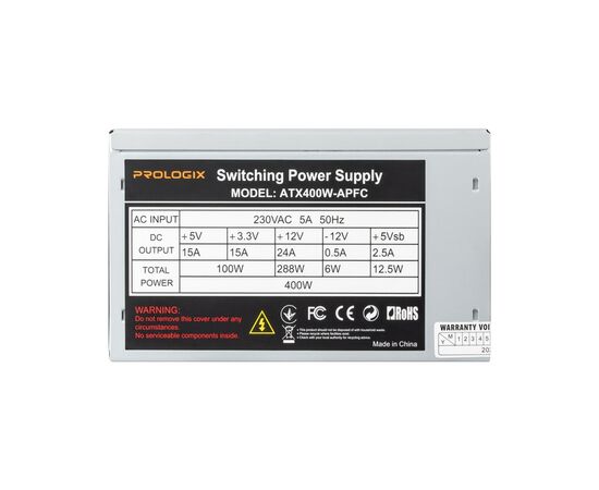 Блок питания Prologix 400W APFC Bulk (Prologix 400W Bulk (E)), изображение 10 Блок питания Prologix 400W APFC Bulk (Prologix 400W Bulk (E)), изображение 10
