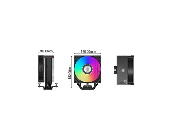 Кулер до процесора PcCooler RT500 Digital ARGB BK, зображення 8 Кулер до процесора PcCooler RT500 Digital ARGB BK, зображення 8