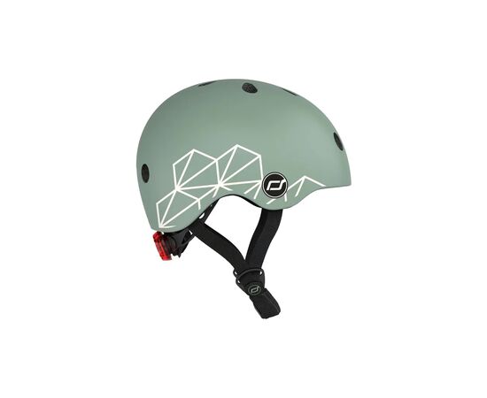 Шлем Scoot&Ride 45-51см, зеленый, с фонариком (SR-181206-GREENLINES), изображение 2 Шлем Scoot&Ride 45-51см, зеленый, с фонариком (SR-181206-GREENLINES), изображение 2