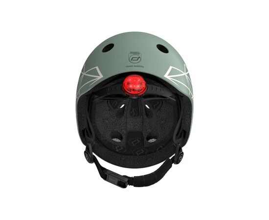 Шлем Scoot&Ride 45-51см, зеленый, с фонариком (SR-181206-GREENLINES), изображение 6 Шлем Scoot&Ride 45-51см, зеленый, с фонариком (SR-181206-GREENLINES), изображение 6
