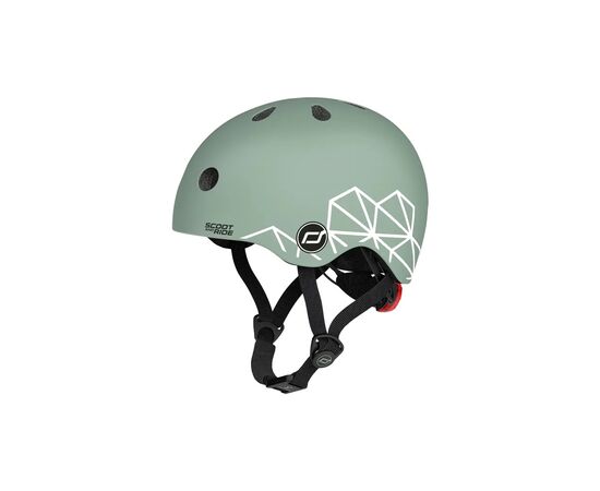 Шолом Scoot&Ride 45-51см , зелений, з ліхтариком (SR-181206-GREENLINES)