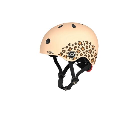 Шлем Scoot&Ride 45-51см, леопард, с фонариком (SR-181206-LEOPARD)
