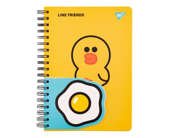 Блокнот Yes 2 в 1 В5 В7 80 лк 20 лк двойная спираль Line Friends Sally клетка (151780)