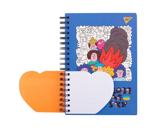 Блокнот Yes 2 в 1 В5 В7 80 лк 20 лк двойная спираль Stand with Ukraine клетка (151781), изображение 2 Блокнот Yes 2 в 1 В5 В7 80 лк 20 лк двойная спираль Stand with Ukraine клетка (151781), изображение 2