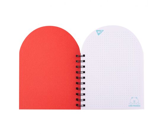 Блокнот Yes В6+ двойная спираль с пластиковым карманом Line Friends точка (151791), изображение 2