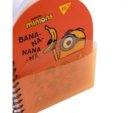 Блокнот Yes В6+ подвійна cпіраль з пластиковою кишенею Minions крапка (151793), зображення 4
